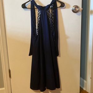 Navy blue tie back dress